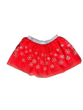 Sweet Wink Girls Red Sequin Snowflake Tutu Skirt 2-6Y Christmas